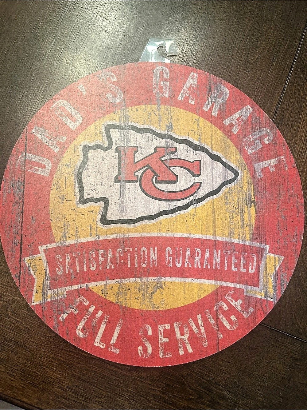 Kansas City Chiefs Round 12” Dad’s Garage Wall Sign Like new!